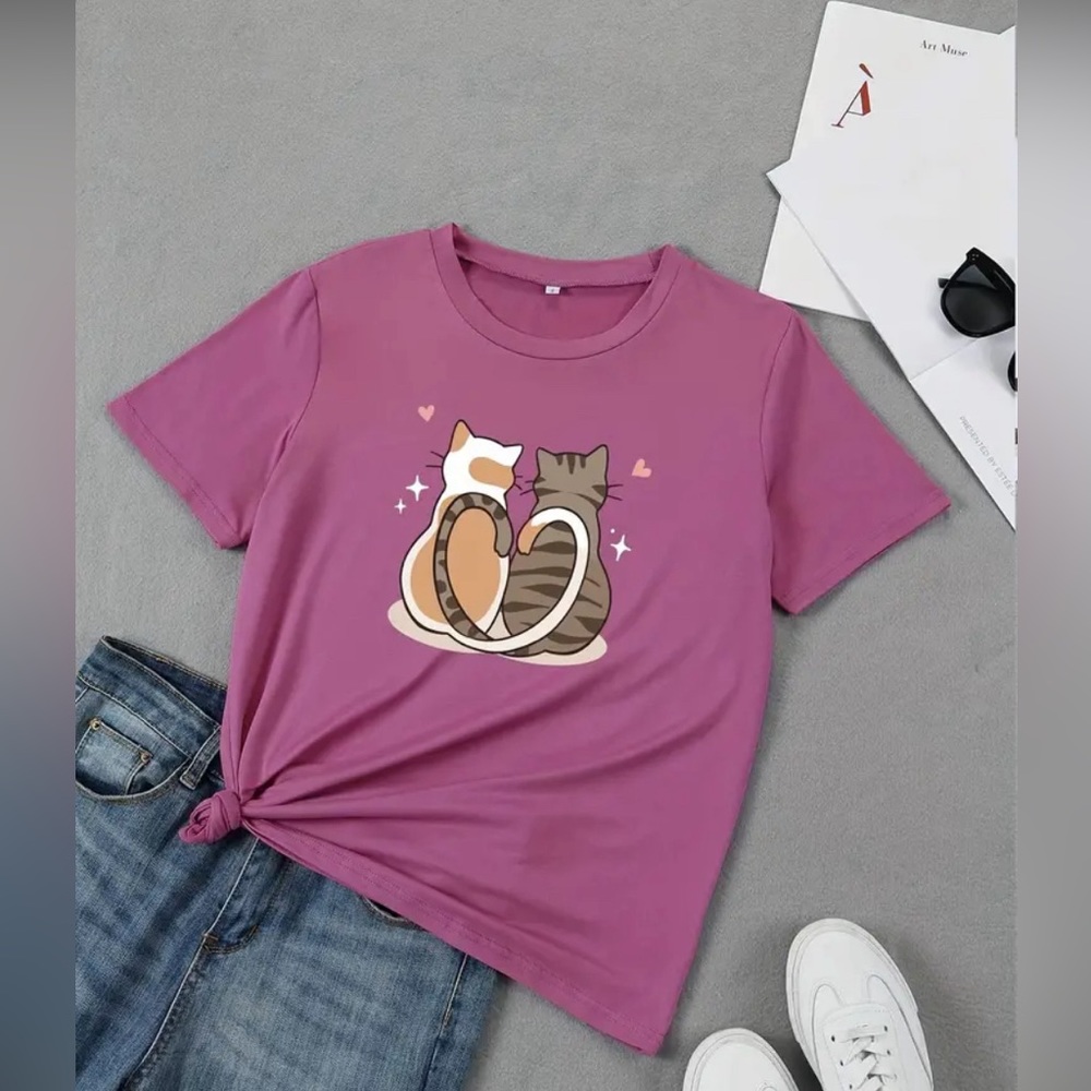 Cats Heart Love T-shirt